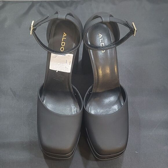 BRAND NEW ALDO GRANDLE ANKLE-STRAP DOUBLE PLATFORM PUMPS - Picture 2 of 16